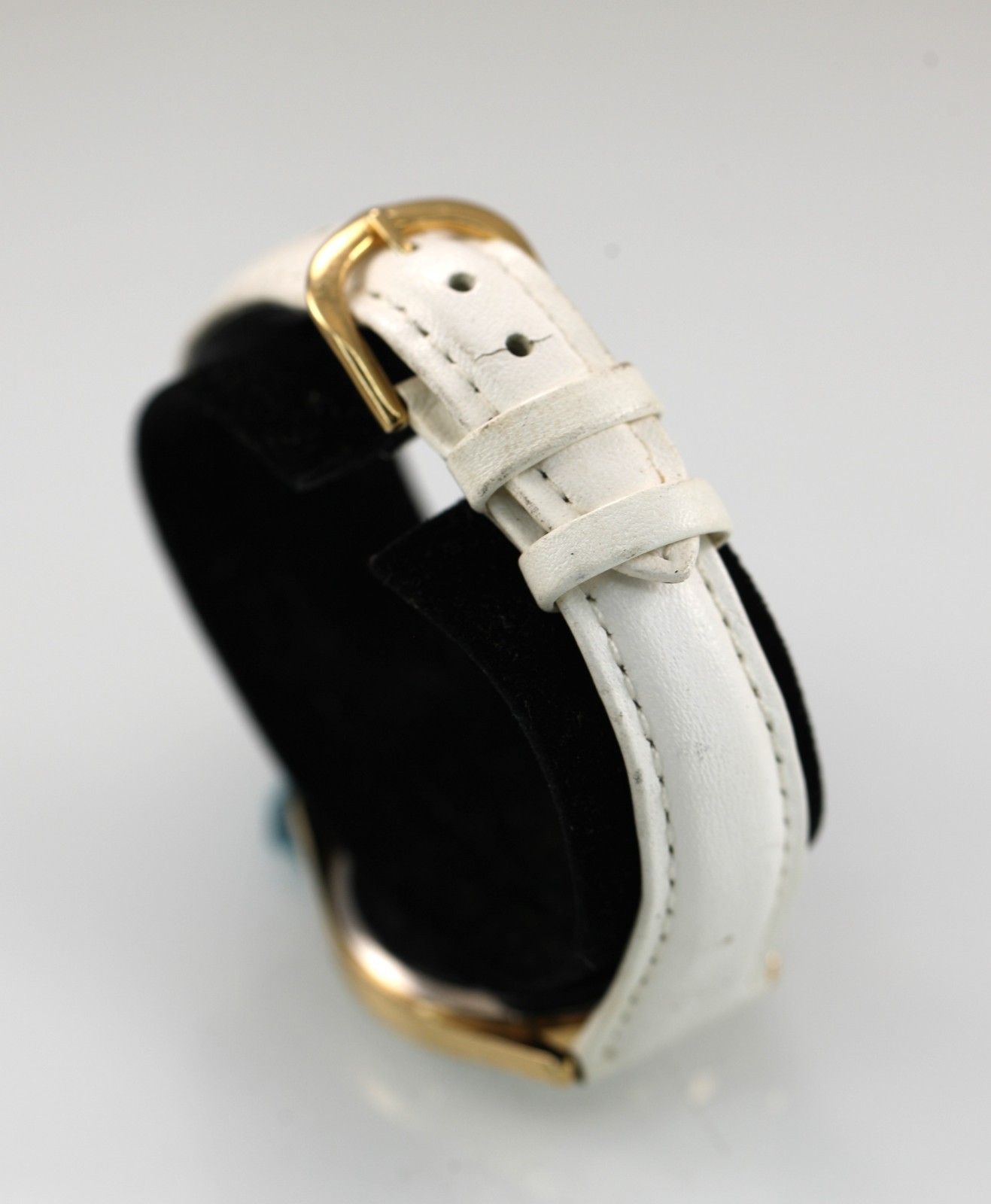 Nurse Mates Watch Unisex Gold Stainless St Leather White Water Re Battery Quartz
