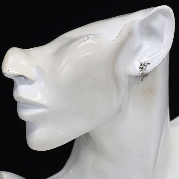 Tasaki Pearl Pt900 Diamond Earrings 0.04ct – Auth free shipping from Japan- Auth