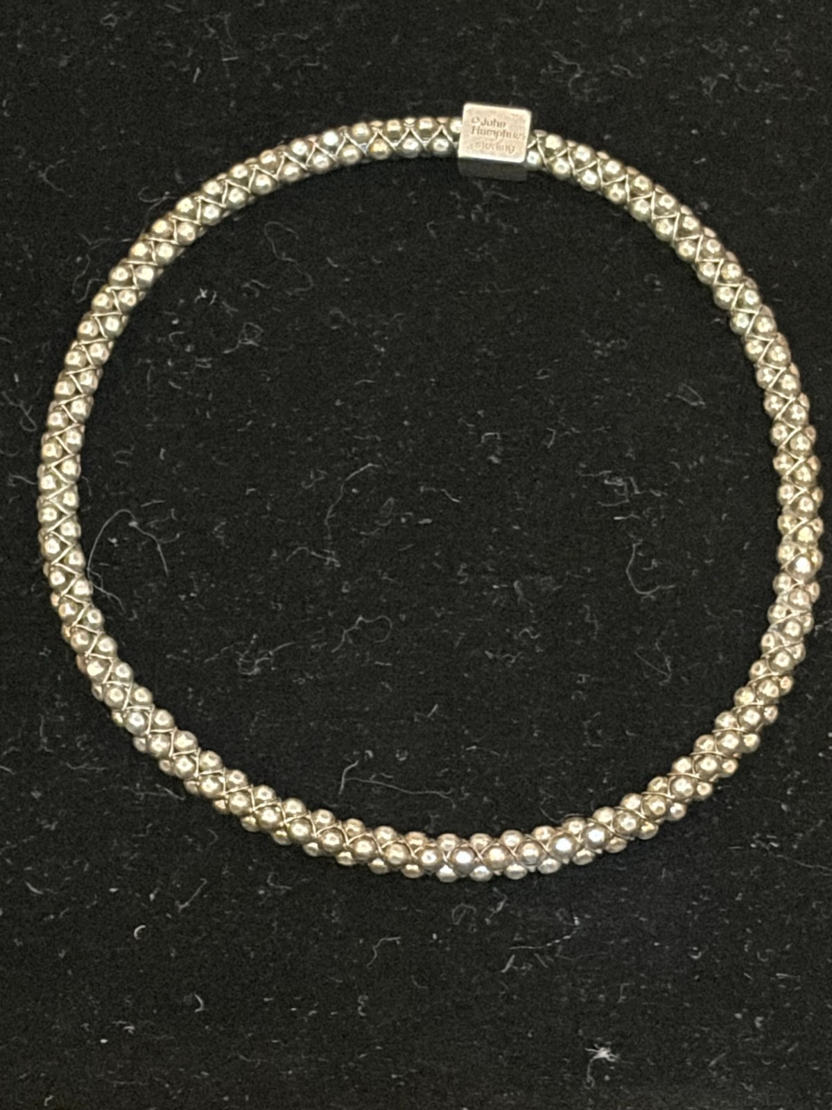 Mignon Faget/John Humphries Halo Bangle, Faceted, Sterling Silver, Size M