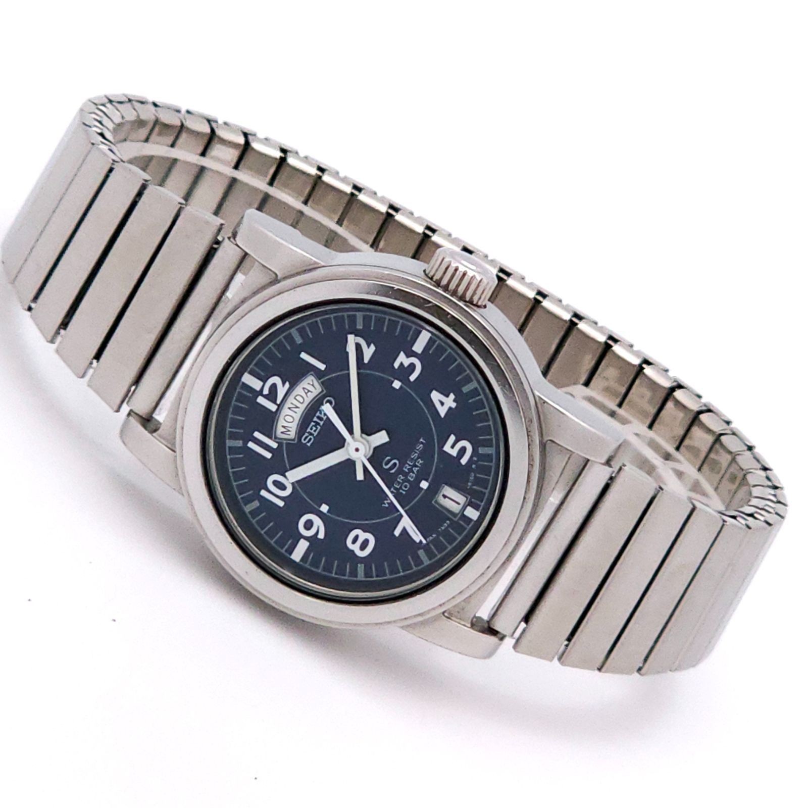 SEIKO Sus 7N33 6050 QZ Working Dark Blue From Japan