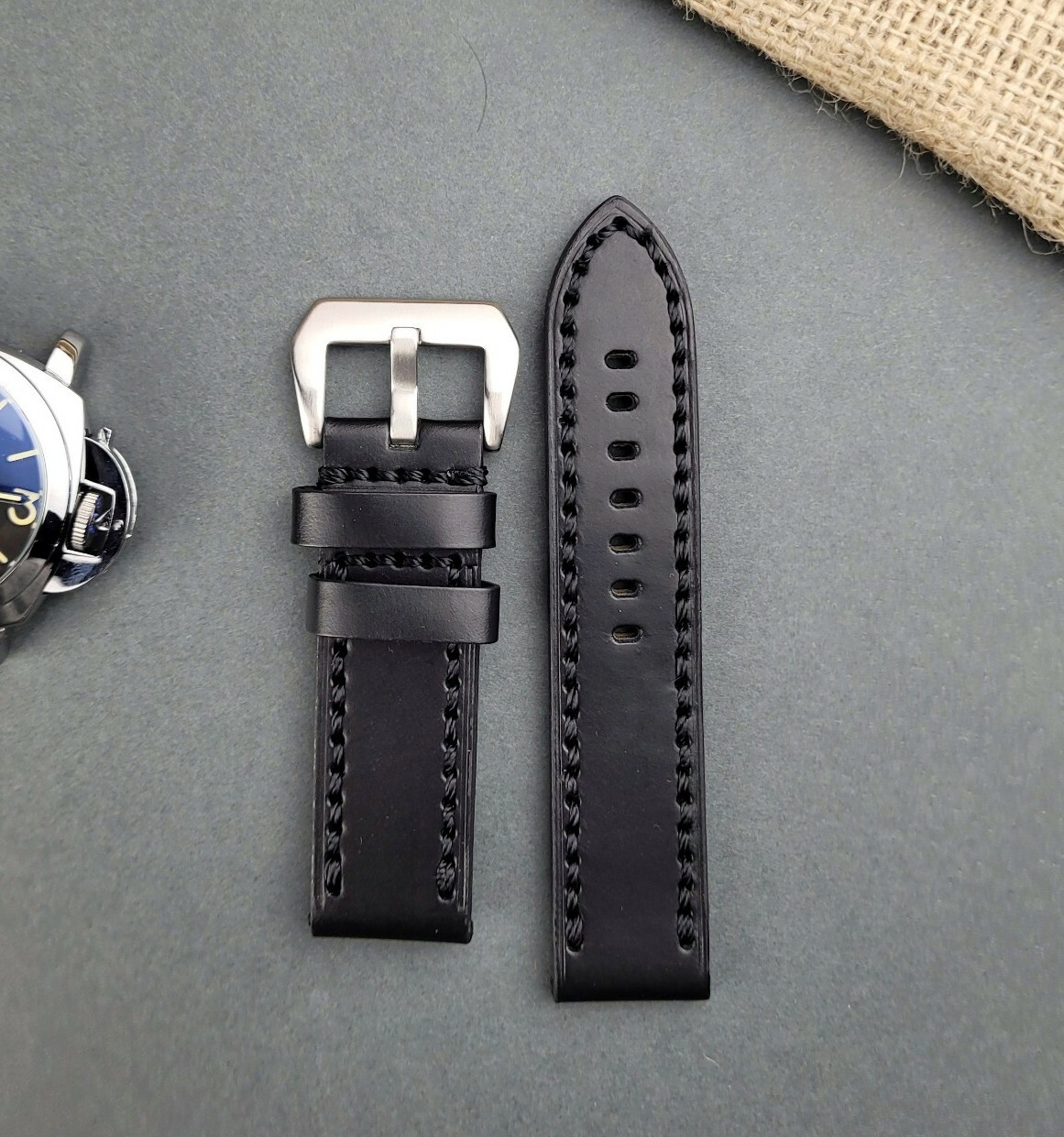Handmade Panerai Style Leather Watch Strap for Luminor Radiomir 22m 24mm 26mm