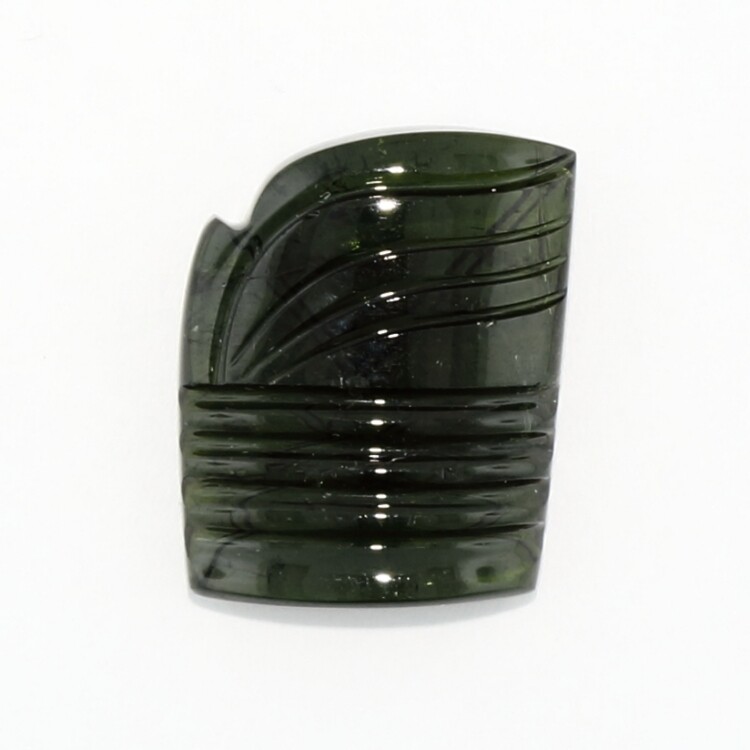 GREEN TOURMALINE 16.75 x 13.25 MM CARVING F-3824