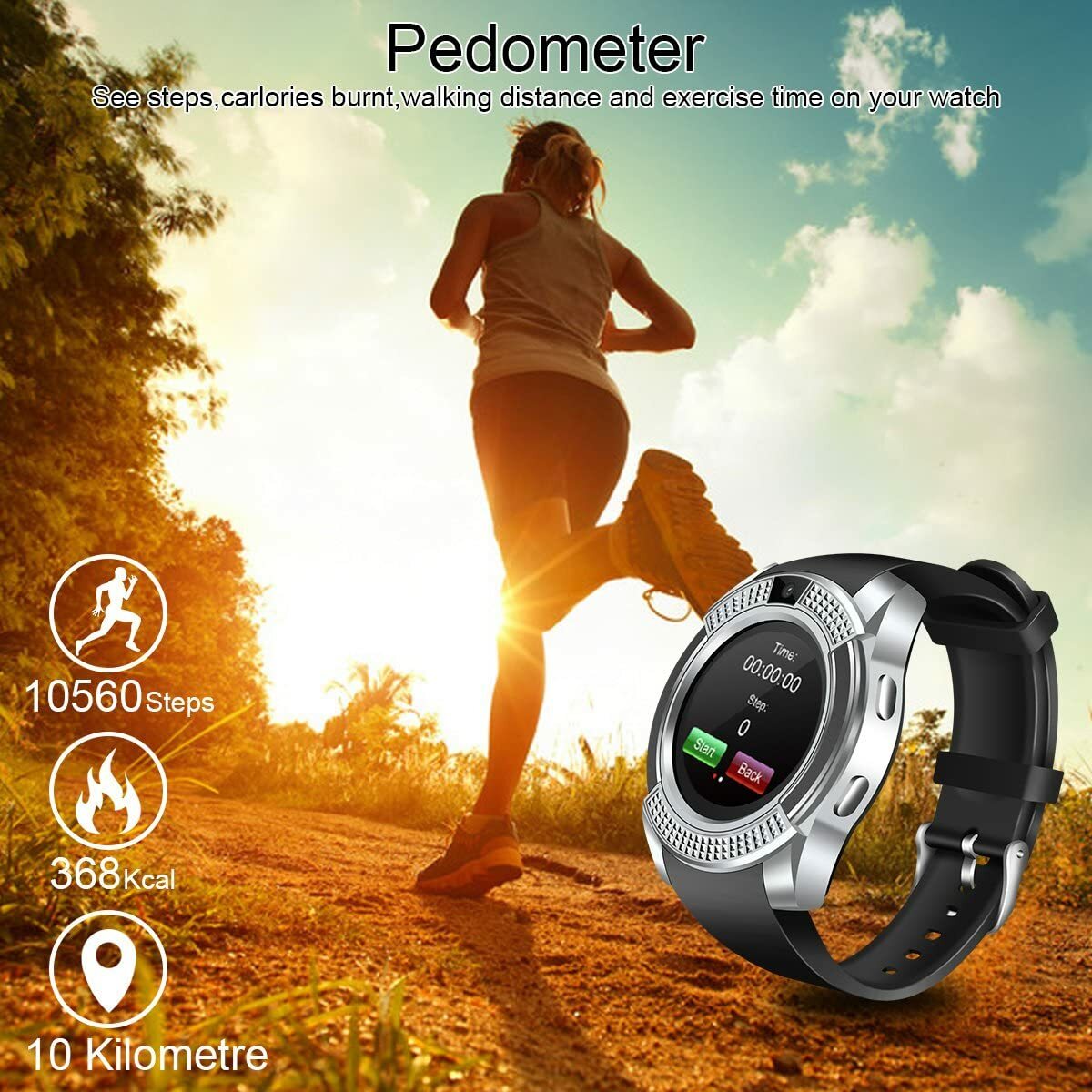 Bluetooth Smartwatch Unlocked Smart Watch Phone Answer/Make Call For Android