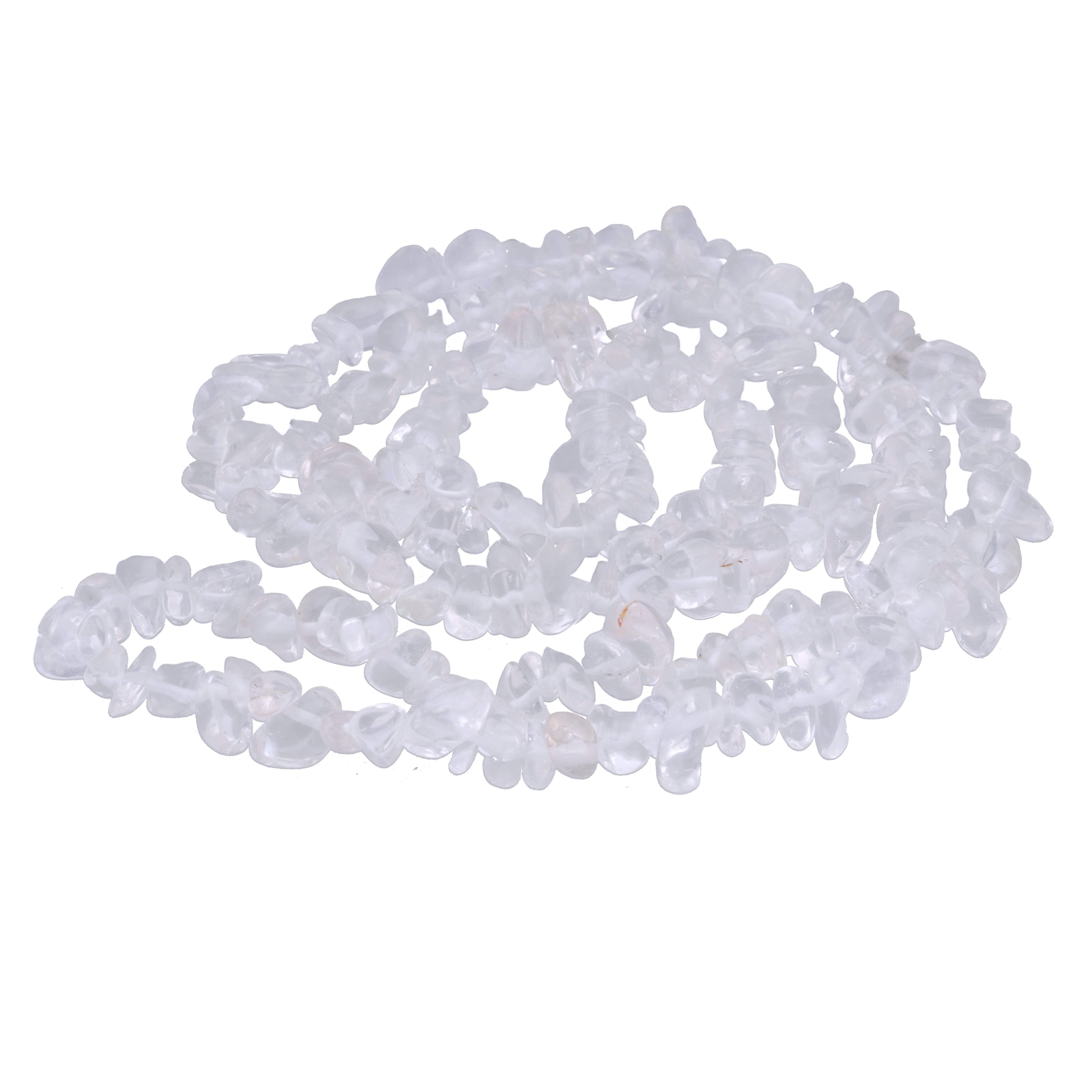 Rock Crystal Sliver Necklace Long Endless No Clasp Gemstone Healing Stone 90cm