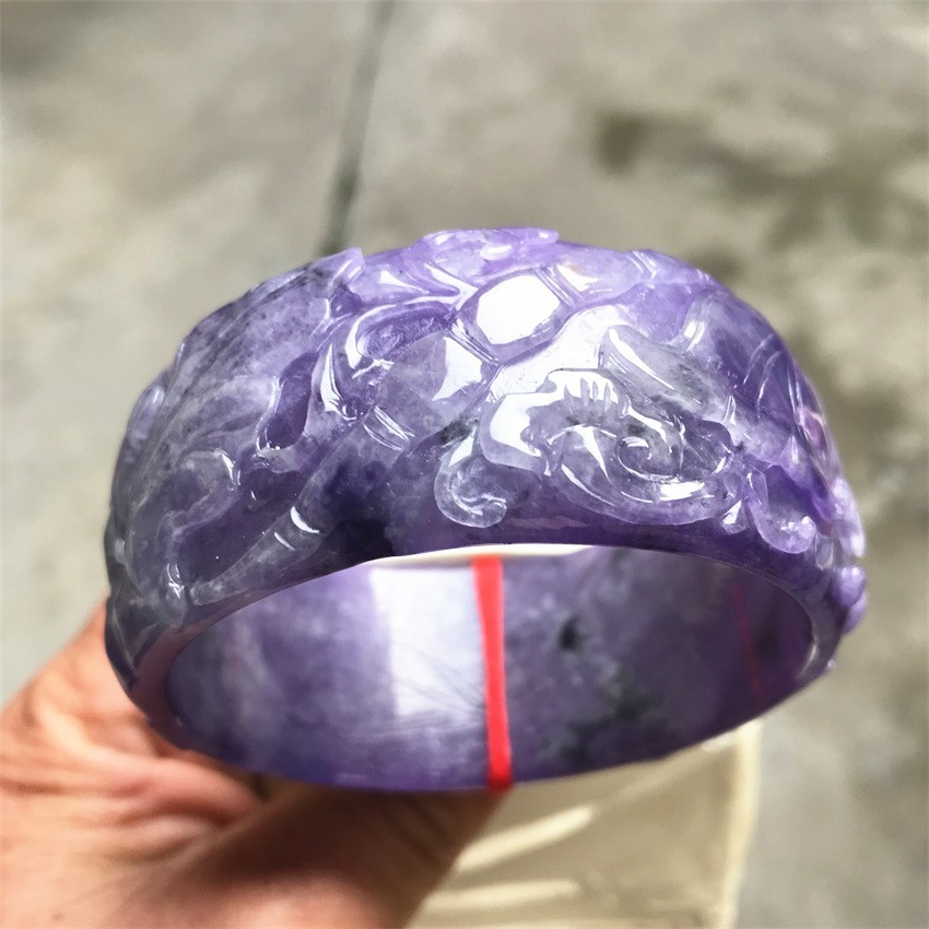 61MM Natural Icy Lavender Jadeite Jade Bracelet Burma Jadeite Jade Bangle