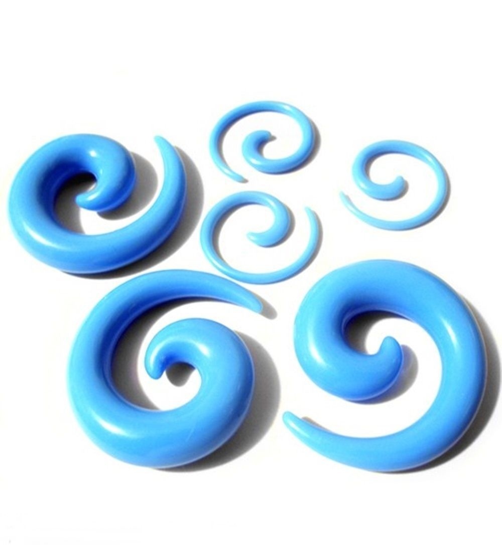 PAIR-Tapers Spiral Blue Acrylic 04mm/6 Gauge-