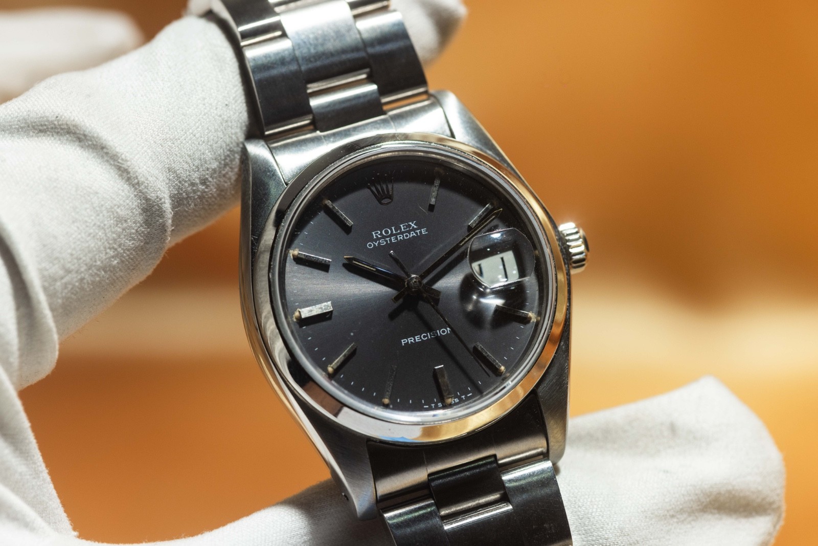 Rolex 34mm OysterDate Precision Vintage Watch – Grey Dial – 6694