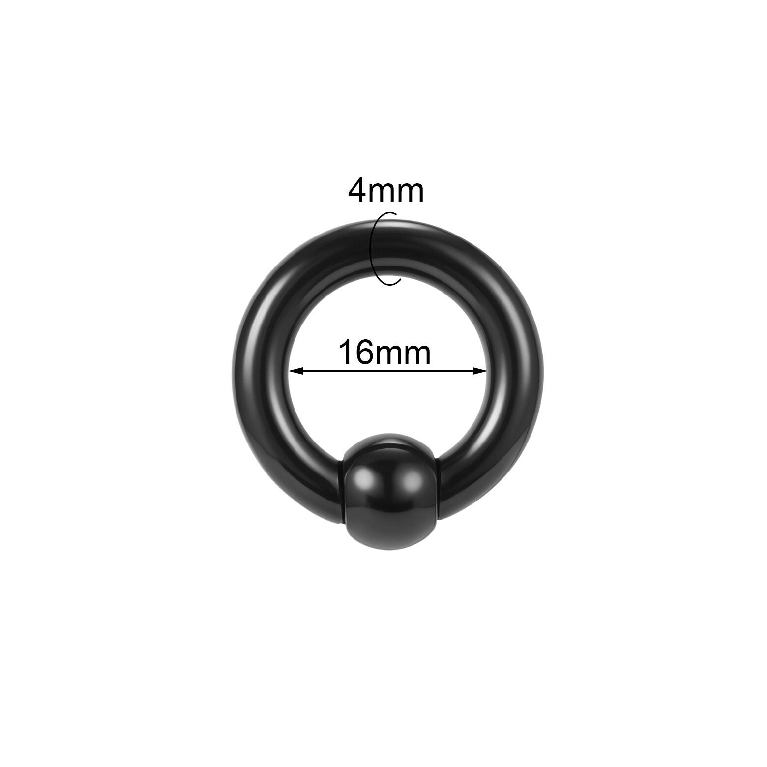 1 Pair Acrylic Captive Bead Rings Black CBR Large Septum Ring Ear Gauges Jewelry