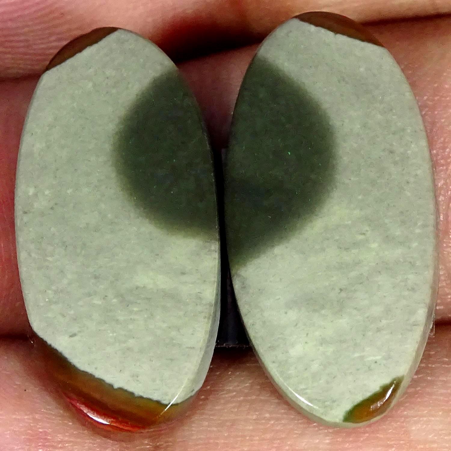 20.50Cts A+ Natural Polygram Jasper Pair Oval Cabochon Gemstone 12X25X4MM