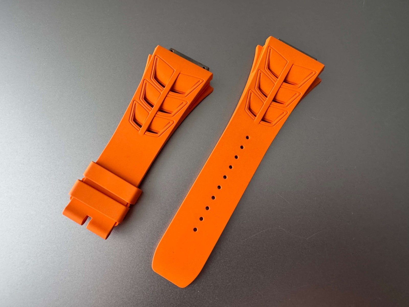Medium Orange Rubber Watch Strap For Richard Mille RM 030 RM055 RM35-01 02 30M