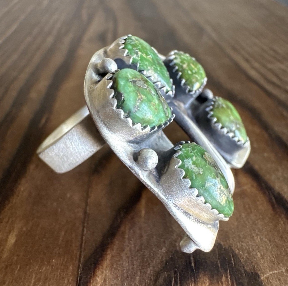Sterling Silver Sonoran Gold Turquoise Buckle Ring Adjustable Stamped 925