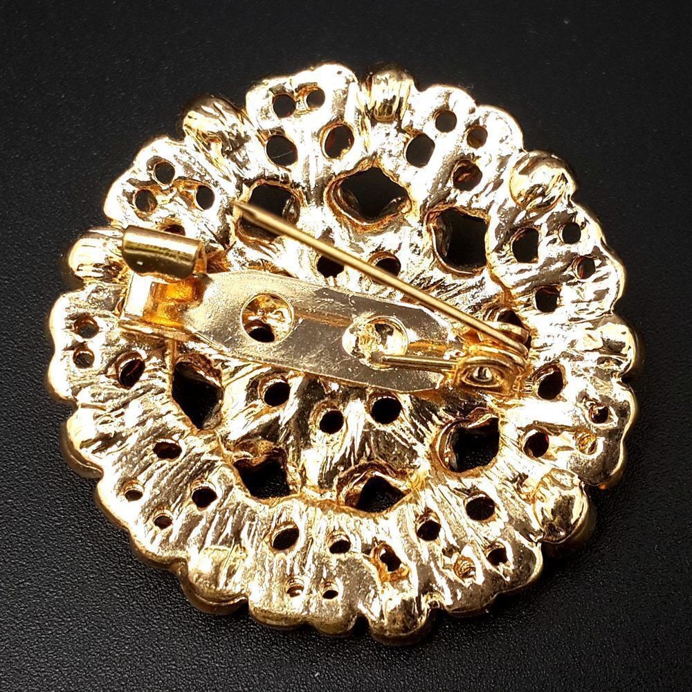 Lot 24 pc Mixed Vintage Style Golden Rhinestone Crystal Brooch Pin DIY Bouquet