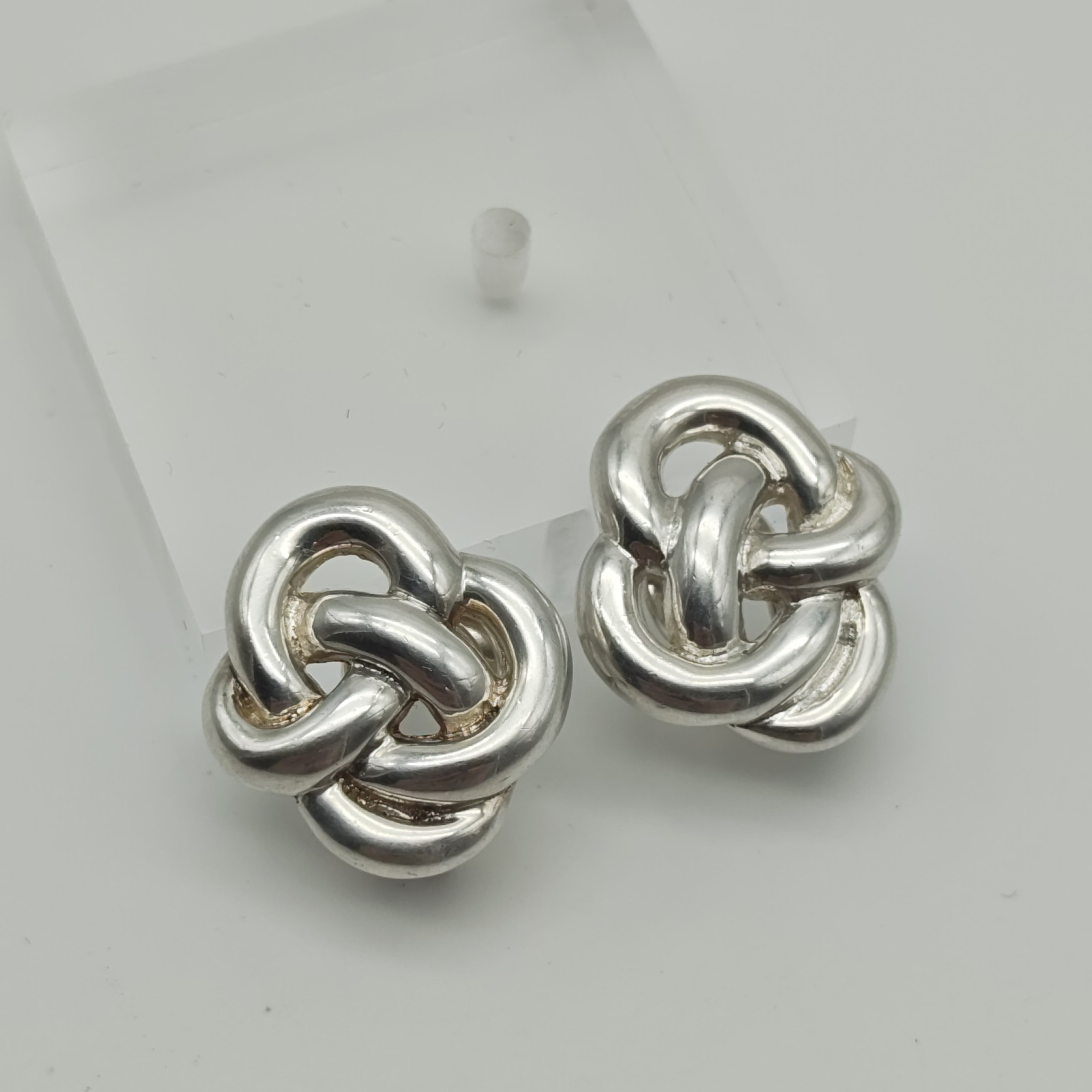 Angela Cumming AC Studio Sterling Silver 925 14K Gold Posts Knot Earrings