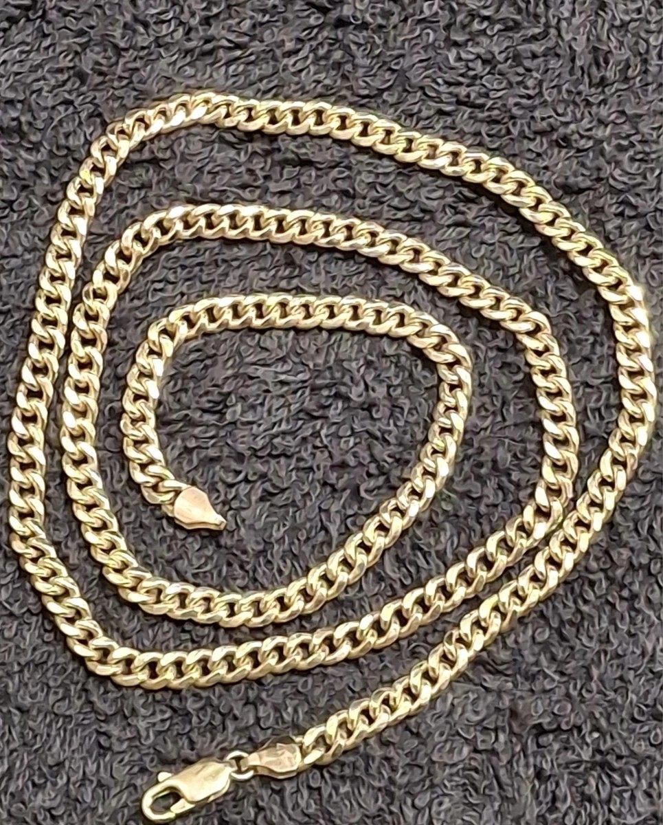 10k Gold Cuban Link (Hollow) Necklace (22in – 4mm – 10gram)