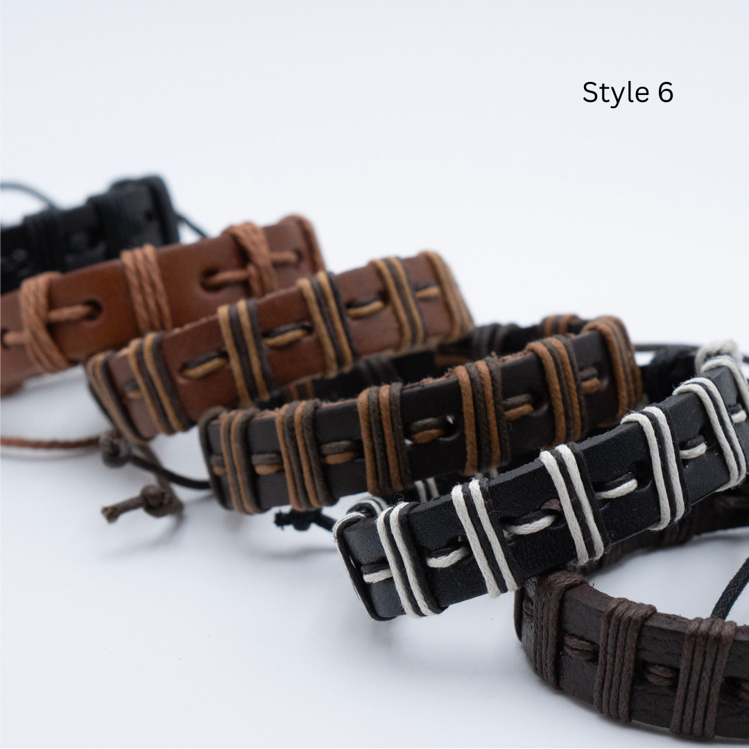 Handmade Woven Leather Bracelet Men Women Braided Studded Wrap Charm Bulk USA