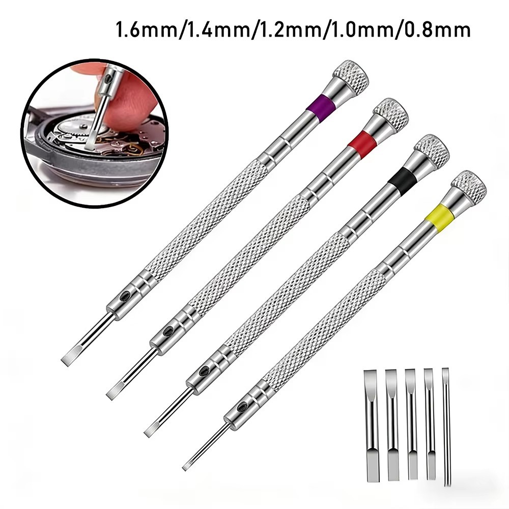 5pcs Watch Repair Screwdriver Set 0.8-1.6mm Steel Band Link pin Remover Tool