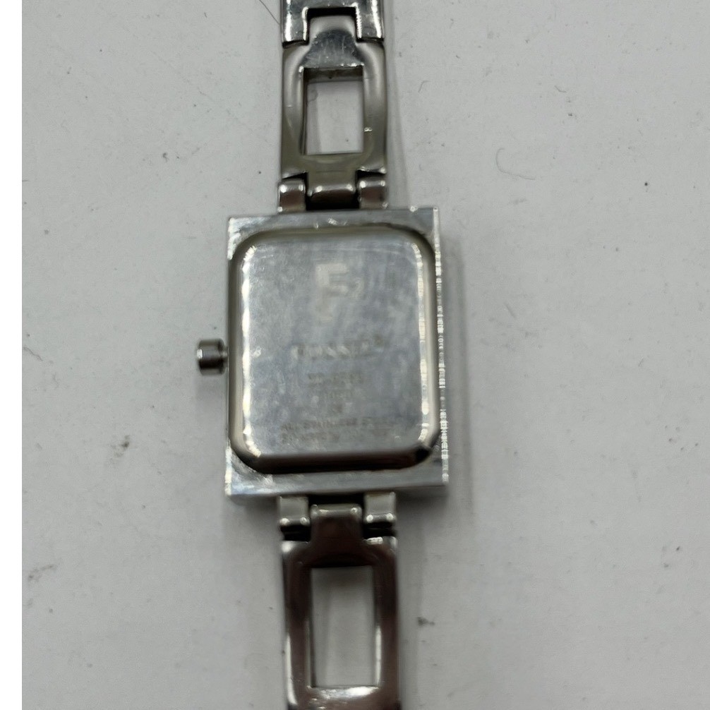 Fossil F2 ES-9389 Timepiece Square Navy Blue Stainless Steel Watch new Battery *