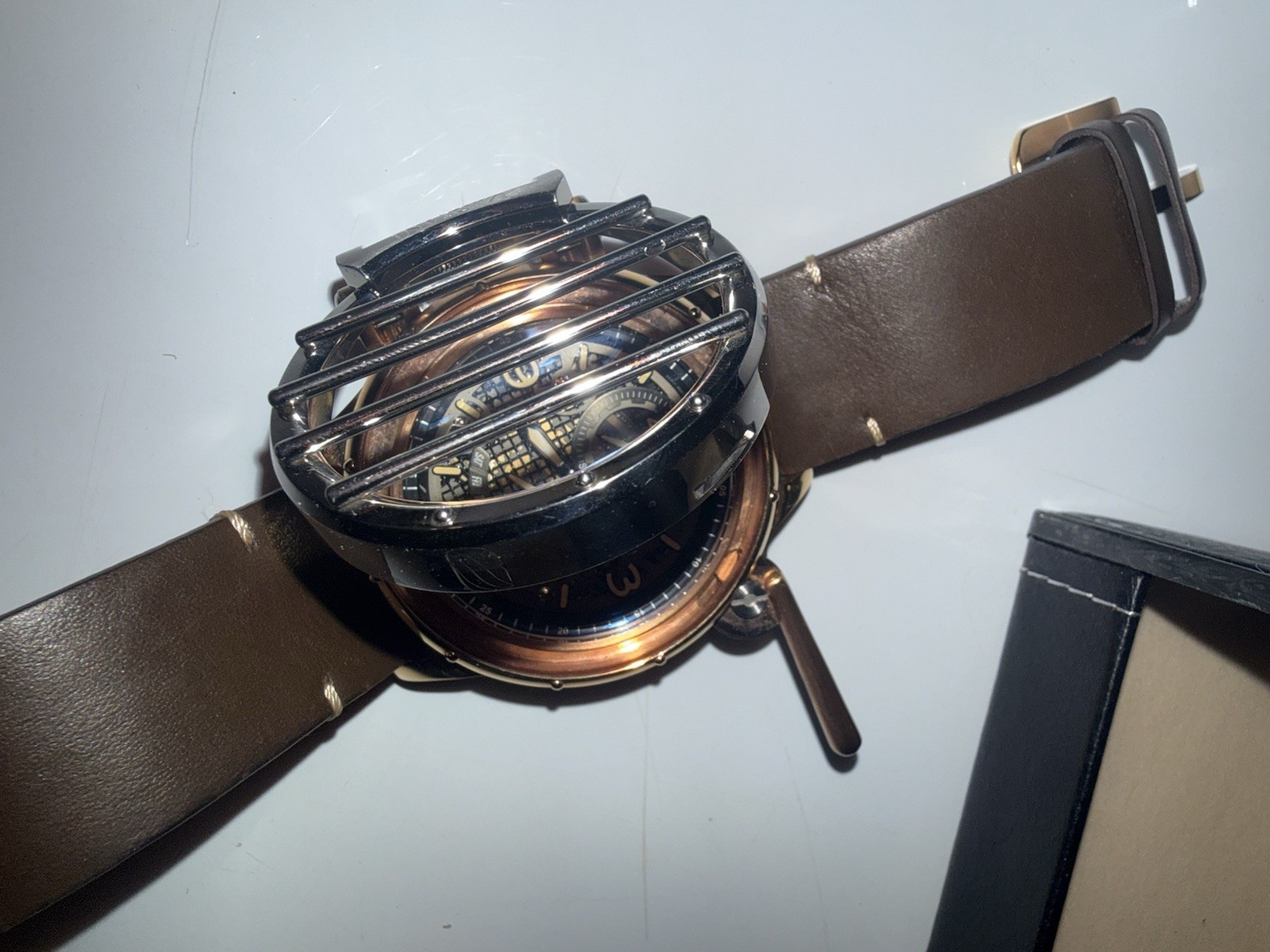 Invicta Russian Diver Men’s Quartz Skeleton Dial 52mm 200m Brown Leather