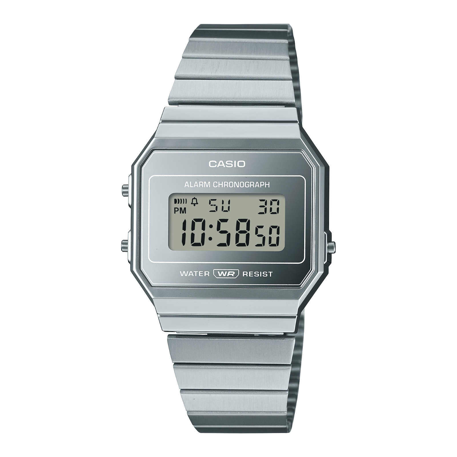CASIO A700WEV-7AVT Vintage Stainless Steel Digital Watch LED Alarm Stopwatch 50g