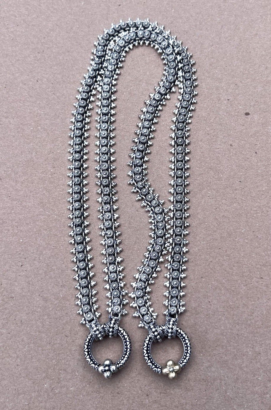 Barbara Bixby Sterling Silver & 18K Gold Accent Eastern Necklace 25″ w/ Box