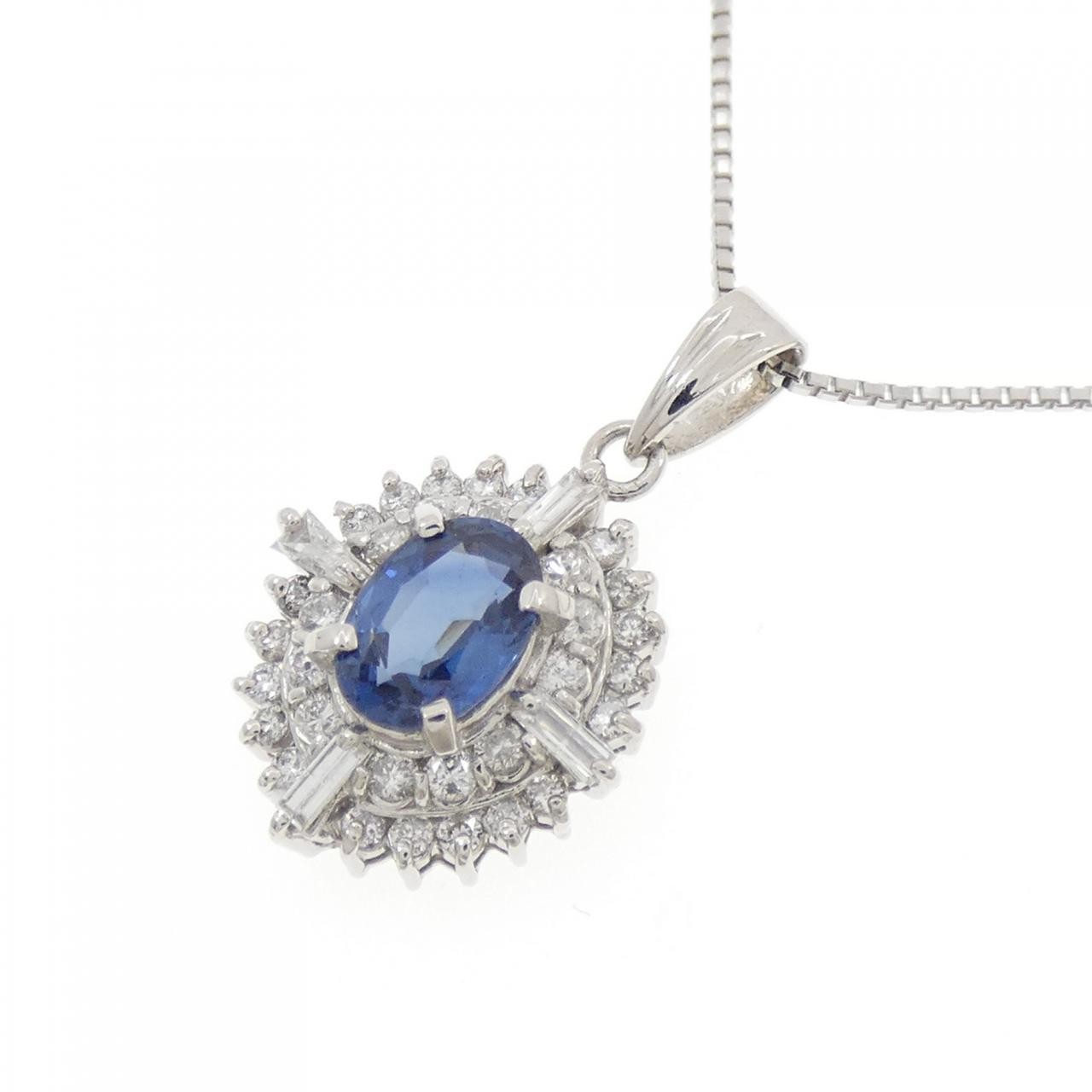 Authentic PT900/PT850 Sapphire Necklace 1.06CT #270-004-157-8879