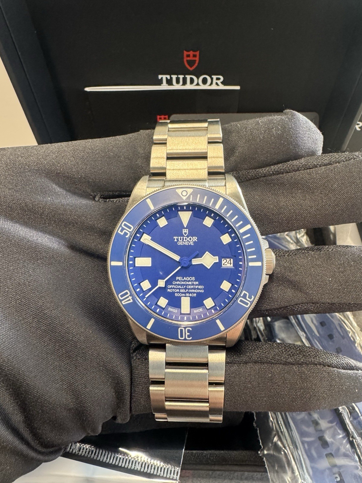 2025 Tudor Pelagos 42mm Blue Dial Titanium 25600TB Complete Set Mint