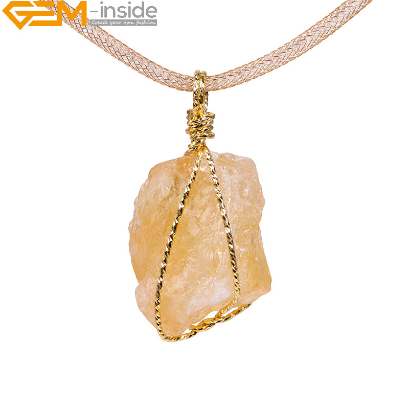 Natural Charm Necklace Raw Crude Crystal Pendulum Quartz Pendants For Women