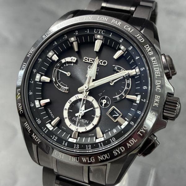 SEIKO Astron SBXB049 8X53 GPS Solar Titanium 46mm Wrist 20.5cm Black Watch