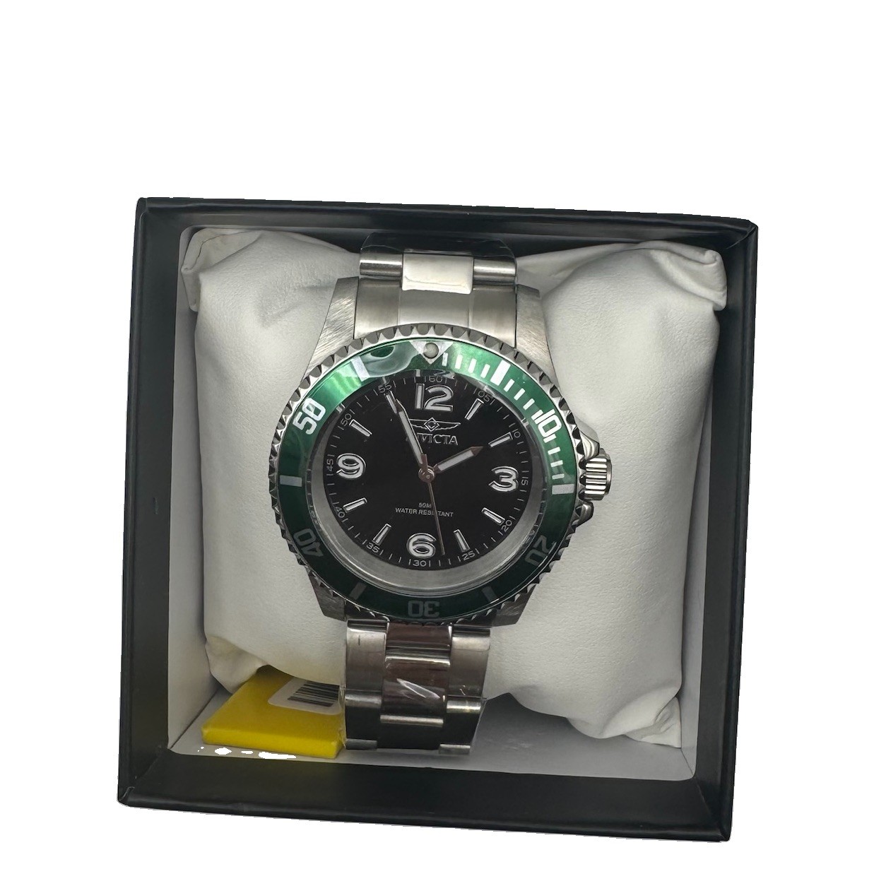 Invicta Specialty Rowan Watch 40mm, Steel, Black Dial, Green Bezel (49338)