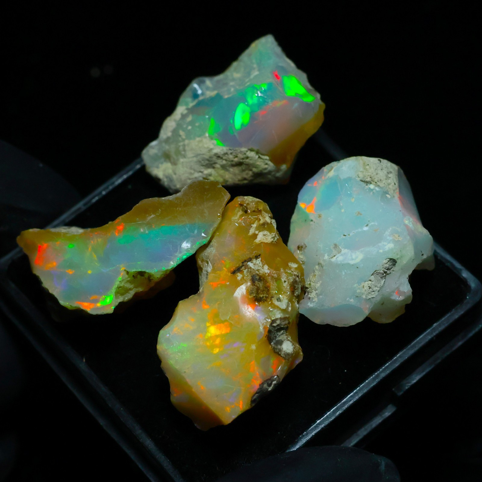 Natural Ethiopian Welo Opal Rough 54.20 Ct Gemstone – Bright Play of Color Fire