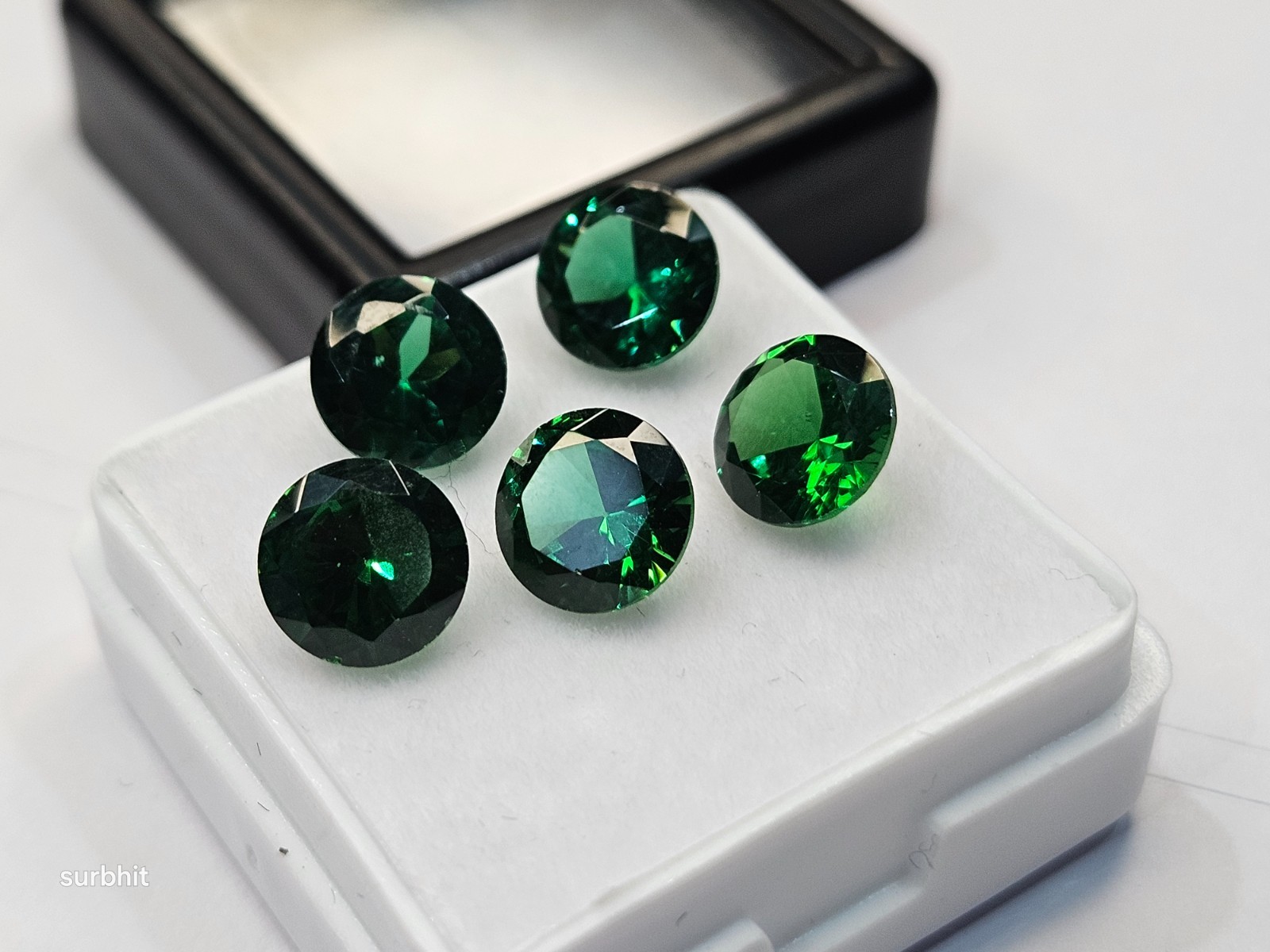 AAA Colombian Emerald Round Cut 8-9 Ct 5Pcs Green Certified Loose Gemstone