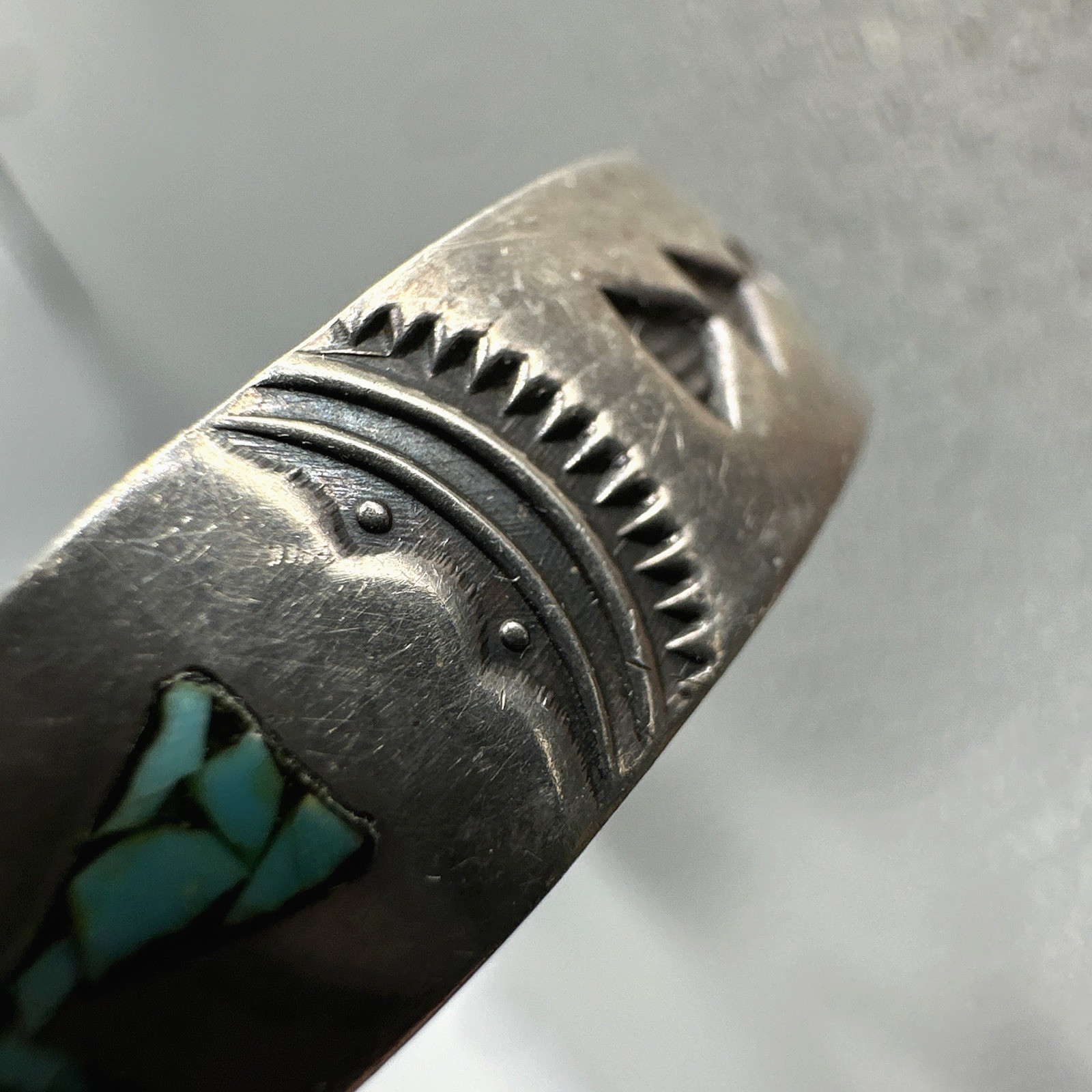 Vtg Gene Gibson Navajo Sterling Silver Turquoise Native American Cuff Bracelet