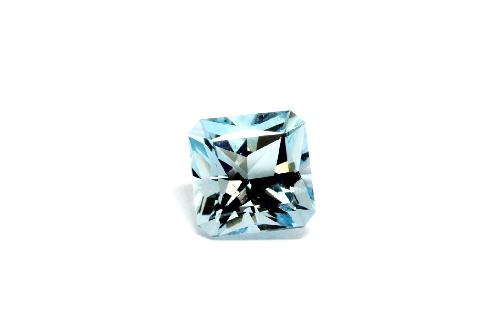 natural aquamarine 1.85ct 7×7 square radiant 7.24×7.21×5.40mm transparent blue