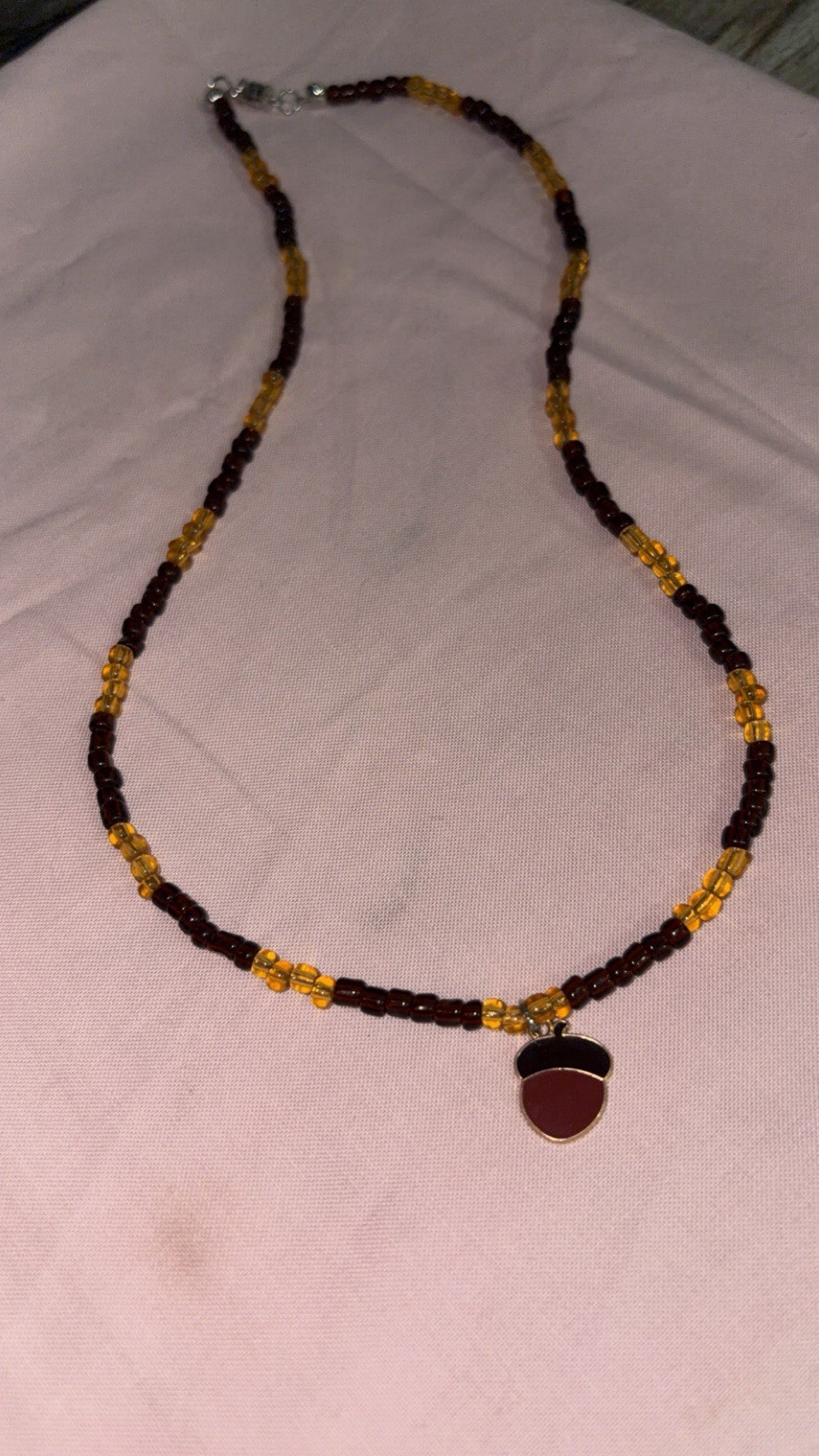 Autumn Acorn Beaded Necklace 🍂🤎 Nature Theme Autumn Vibes Boho Beaded Necklace
