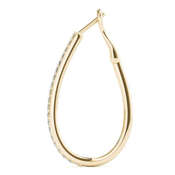 Tear Drop Hoop Earrings For Women Lab Grown Diamond VS F 0.50-1.00 Ct 14K Gold