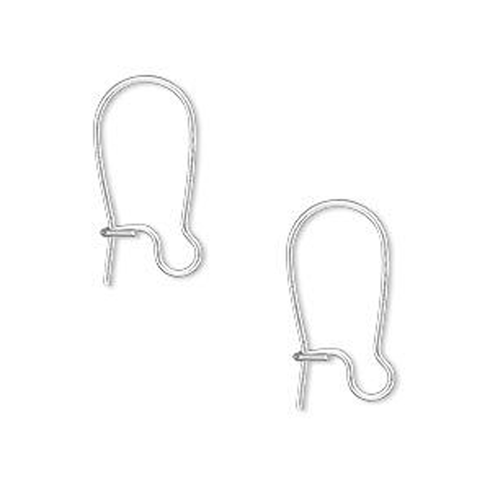 10 Bright Silver Plated Kidney Ear Wires Ear Hooks