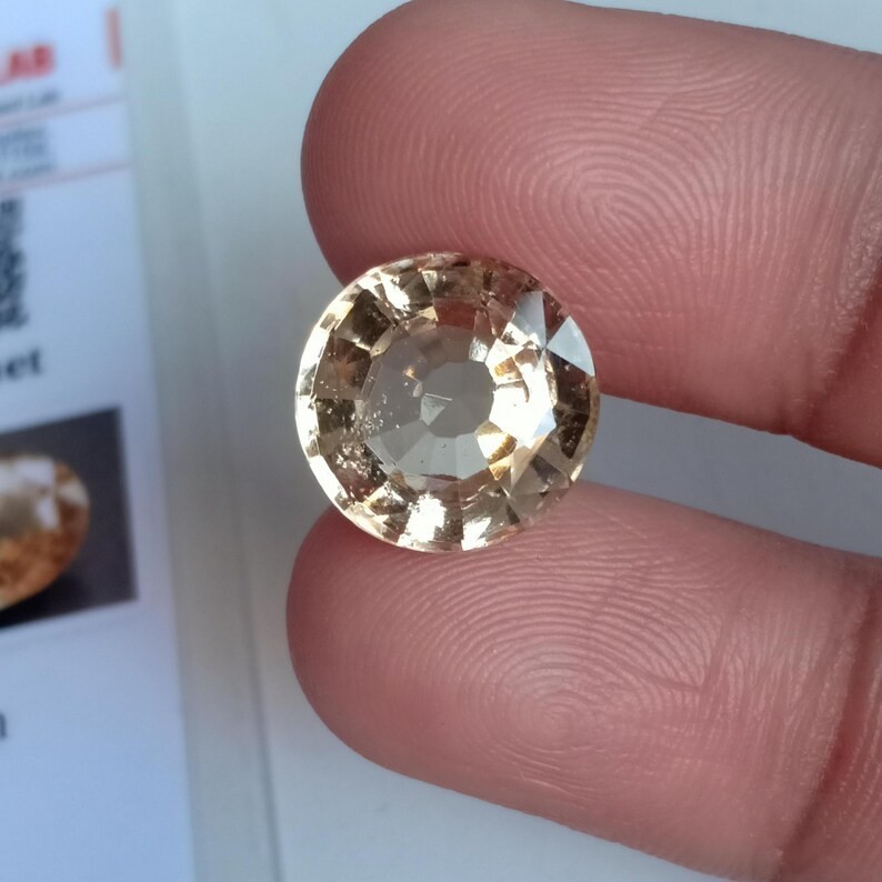10.35 Ct AGR Certified Hessonite Garnet Round Cut Mozambique Loose Gemstone