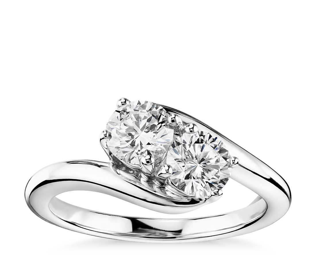 2 Carat Forever Us Two Stone Engagement CZ Solitaire Ring Sterling Silver