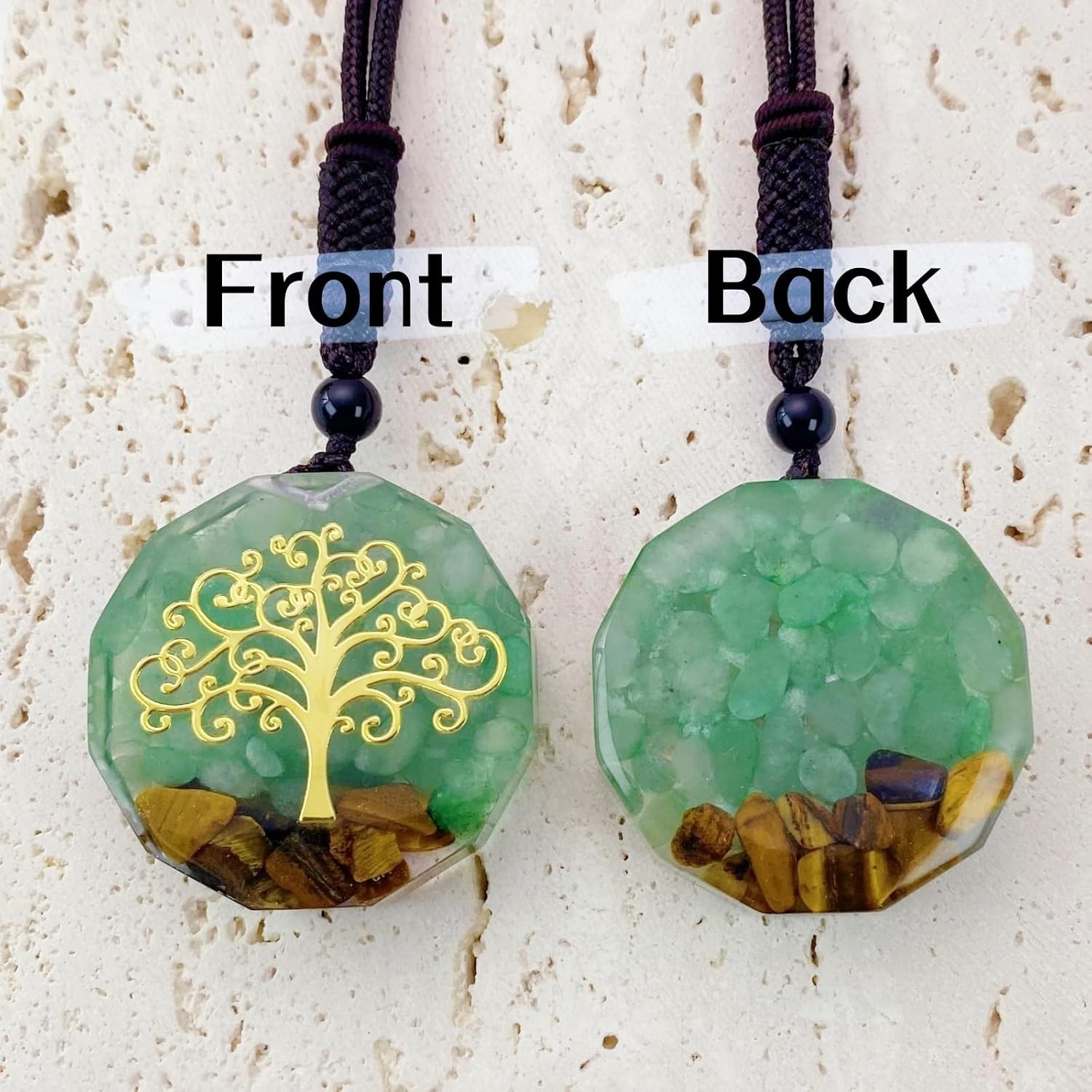Healing Orgonite Tree of Life Crystal Necklace – Energy Talisman for Mindfulness