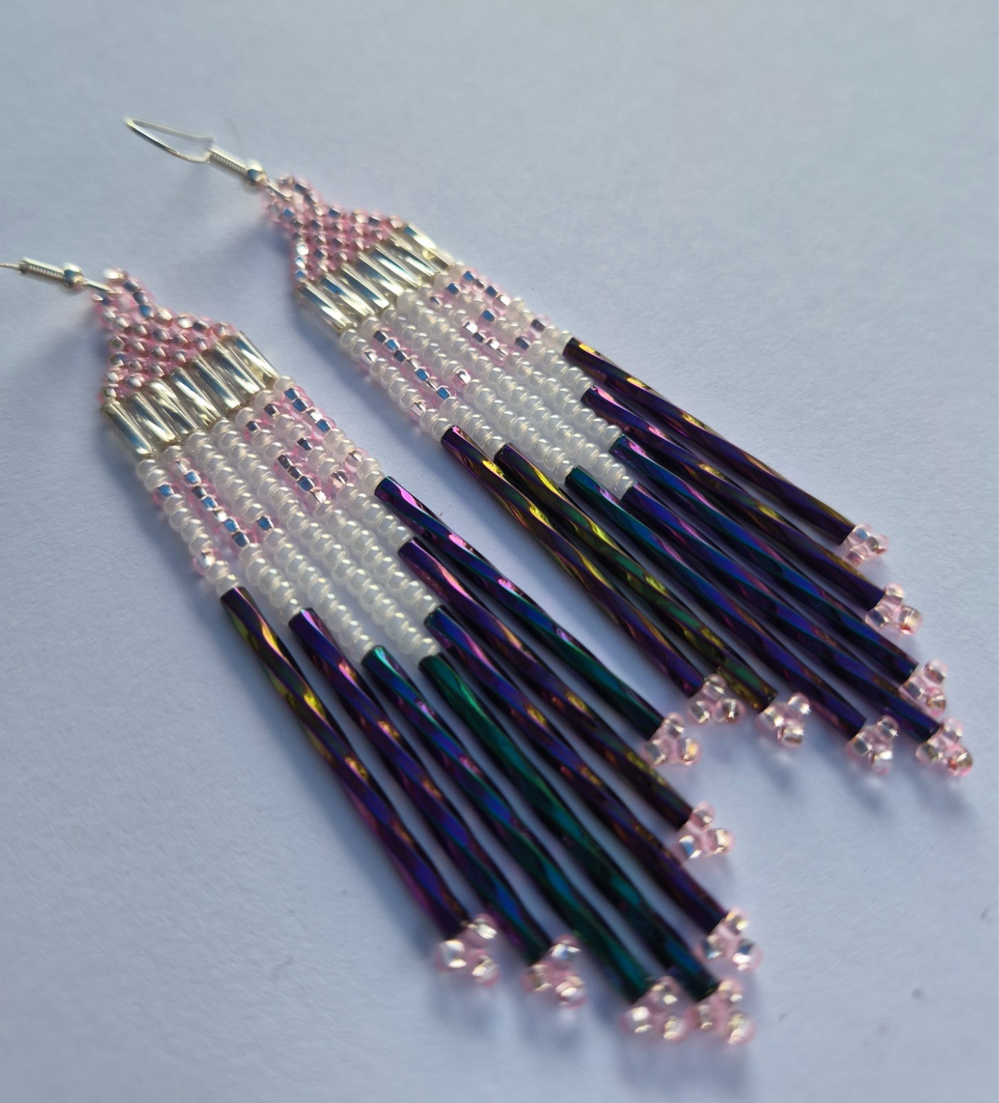 Native American Beaded 12th Woman Jewelry Team Spirit Earrings pink