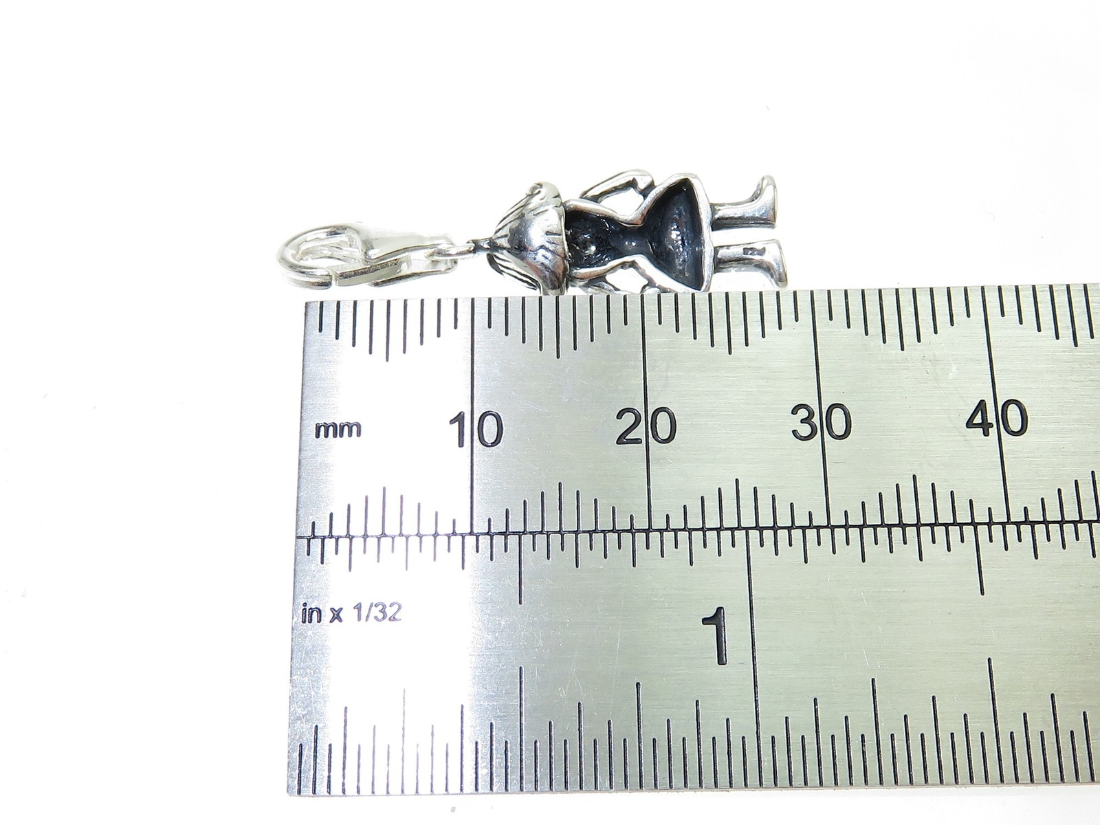 Girl 2D sterling silver charm on clip .925 x 1 Girls Female charms.
