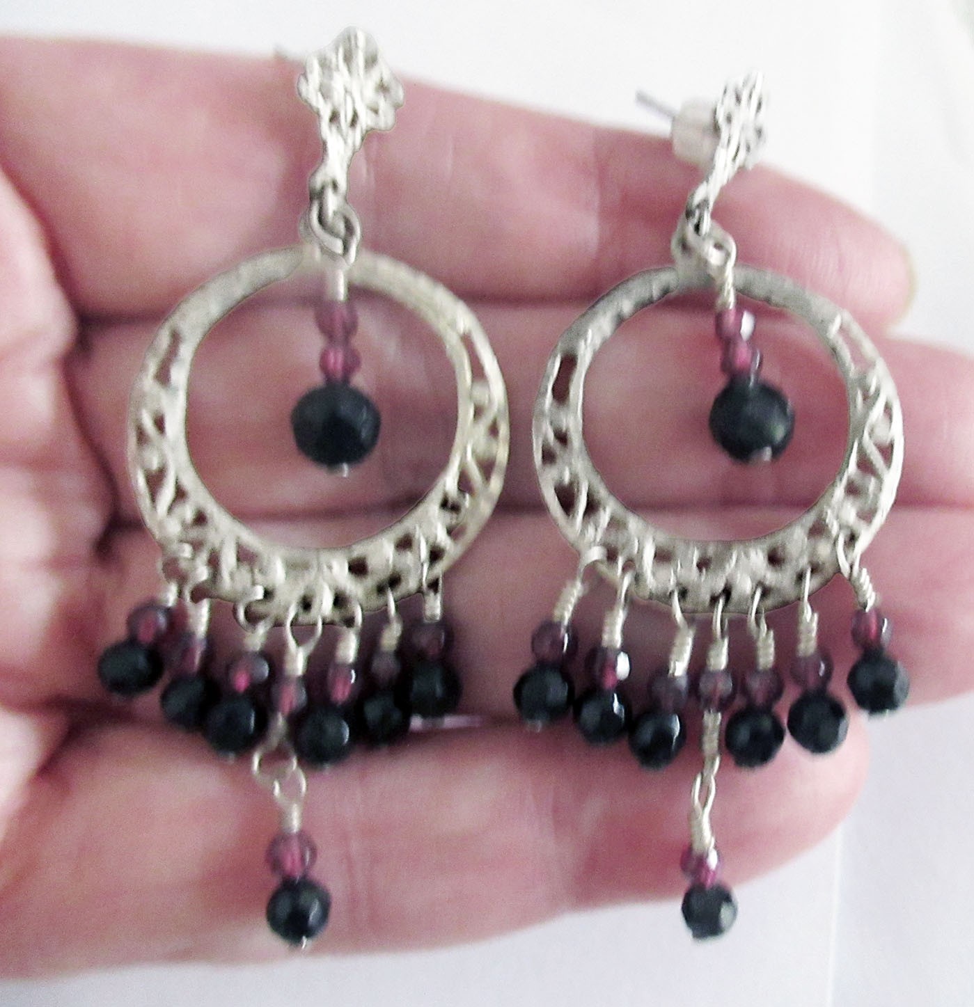 MEXICO STERLING DANGLE EARRINGS – 2 1/2 INCHES