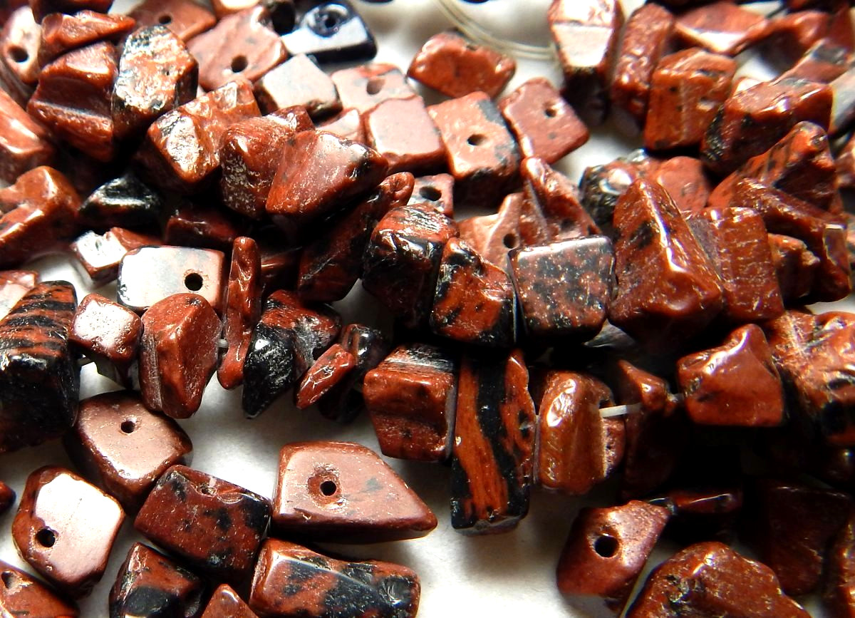 100ct Lot of Mahogany Obsidian Beads Natural Earth Mined Drilled USA
