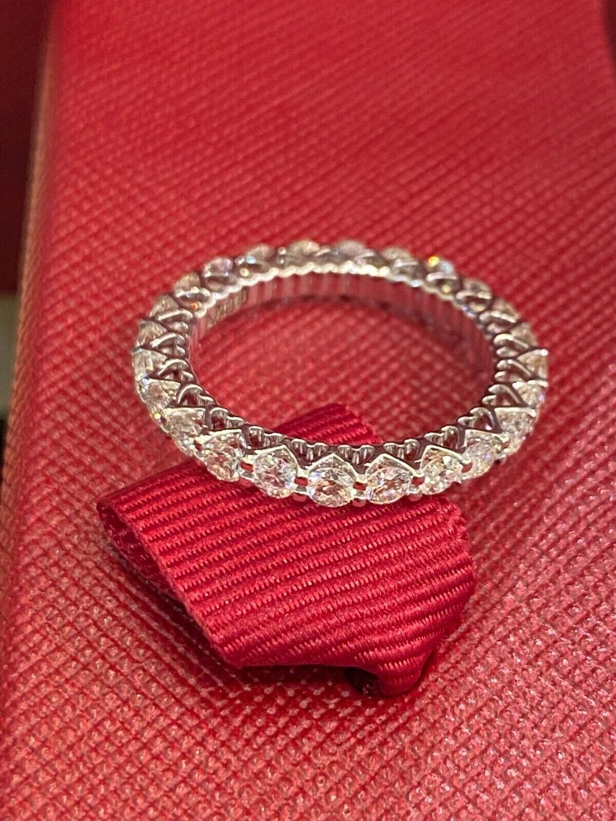 Diamond Eternity Band Round Cut 1.50 Ct 14k White Gold Lab Grown VVS E F CVD