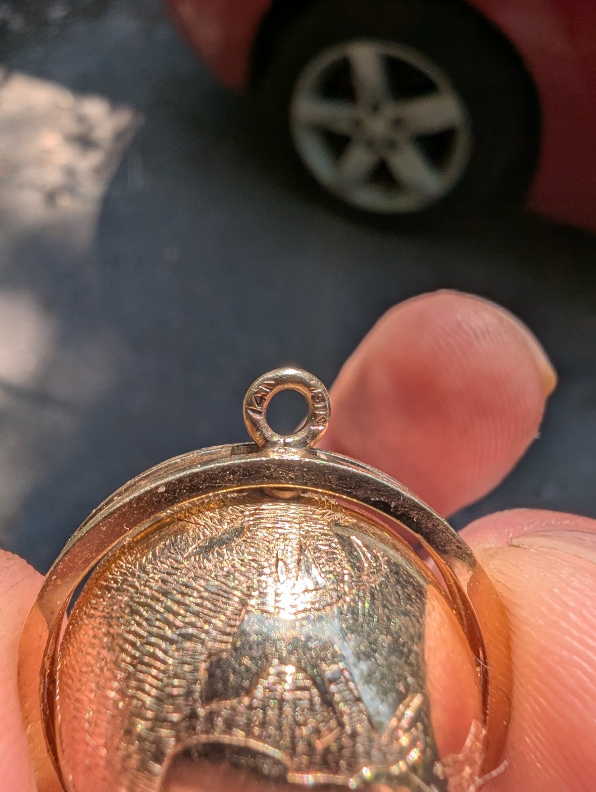 Vintage 14k Solid Yellow Gold Spinning World Globe Pendant Charm Big/Heavy 15g+