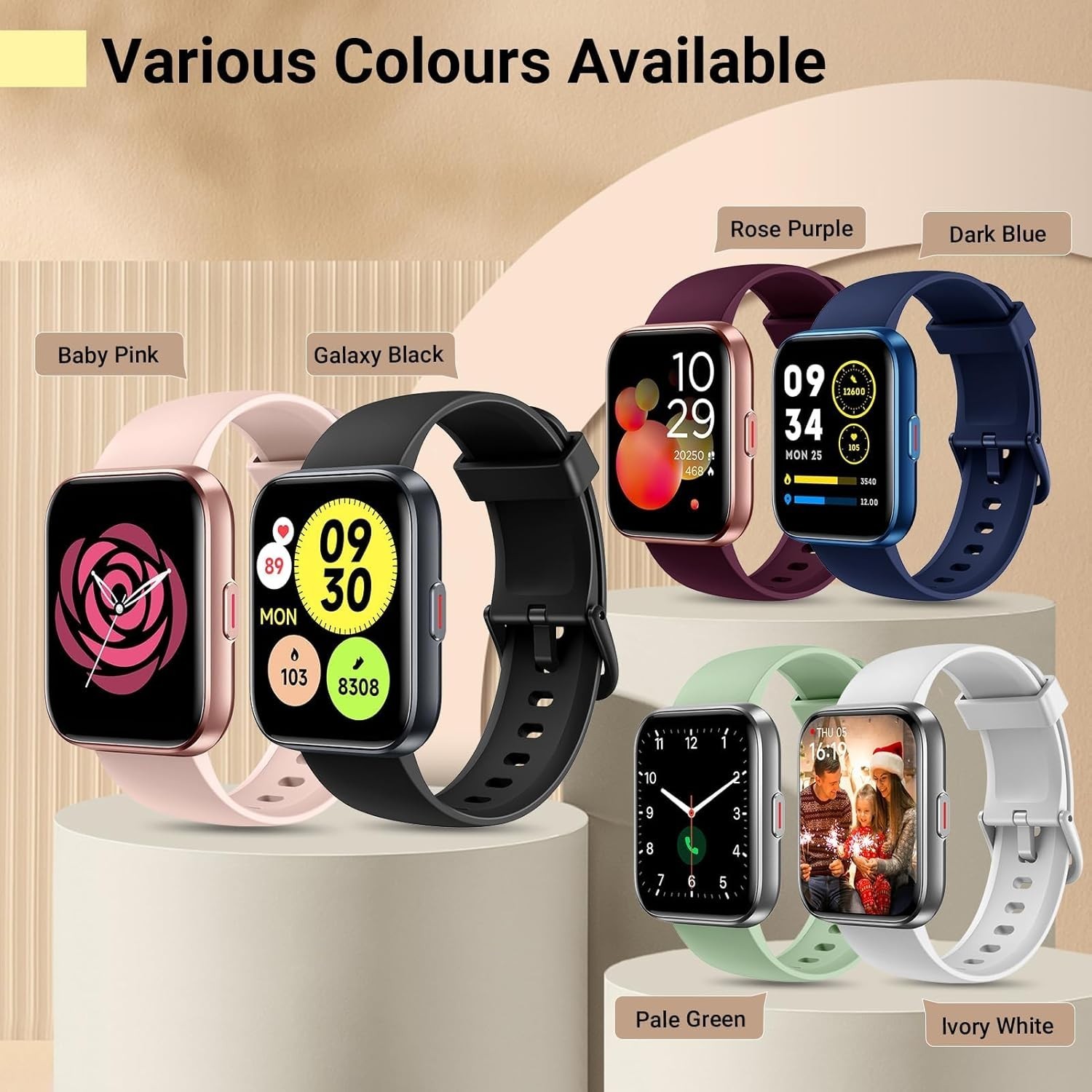 Smart Watch Women 1.8″ AMOLED Fitness Tracker Alexa Call Sleep Heart Rate