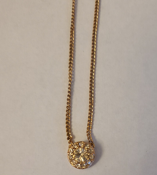 Givenchy Designer Crystal Halo Pendant Necklace – 16 in + 3 in extender