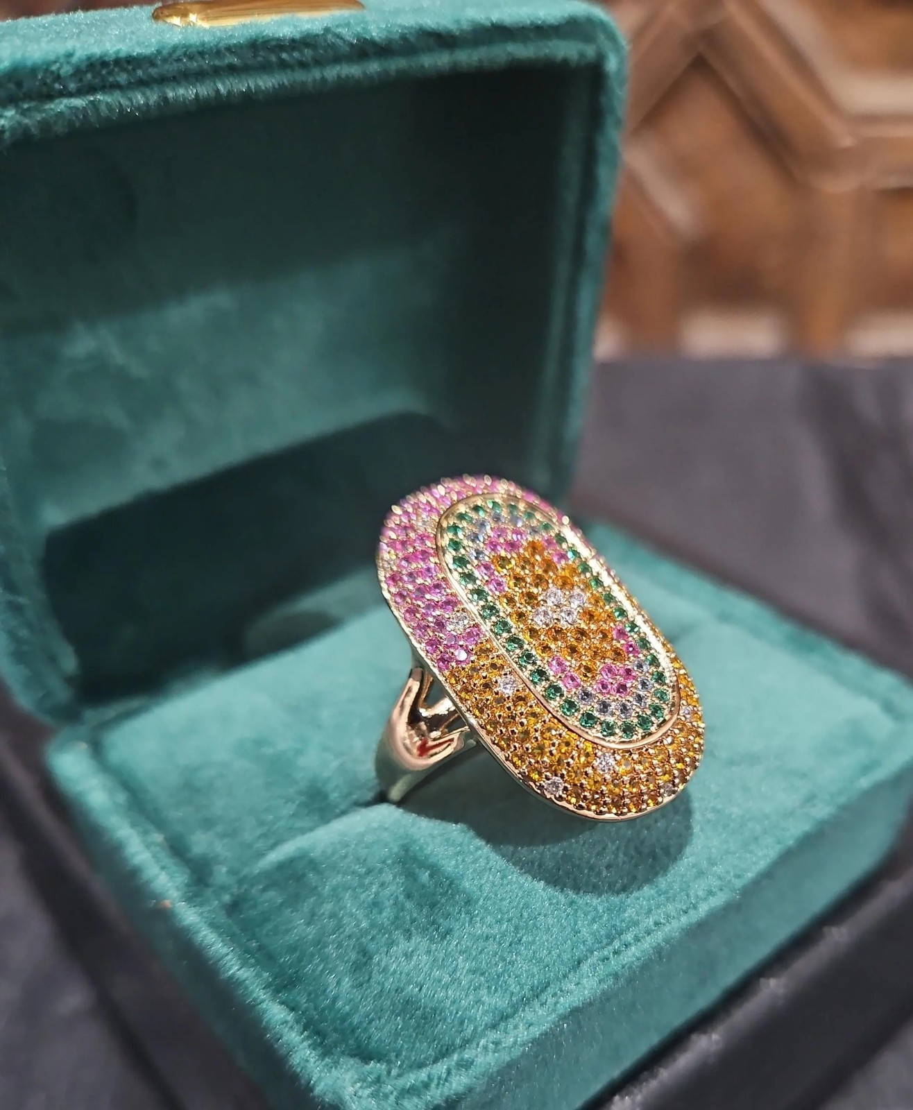 Elegant Multicolour Gemstones Cocktali Rings,925 Sterling Silver.Gift For Womens