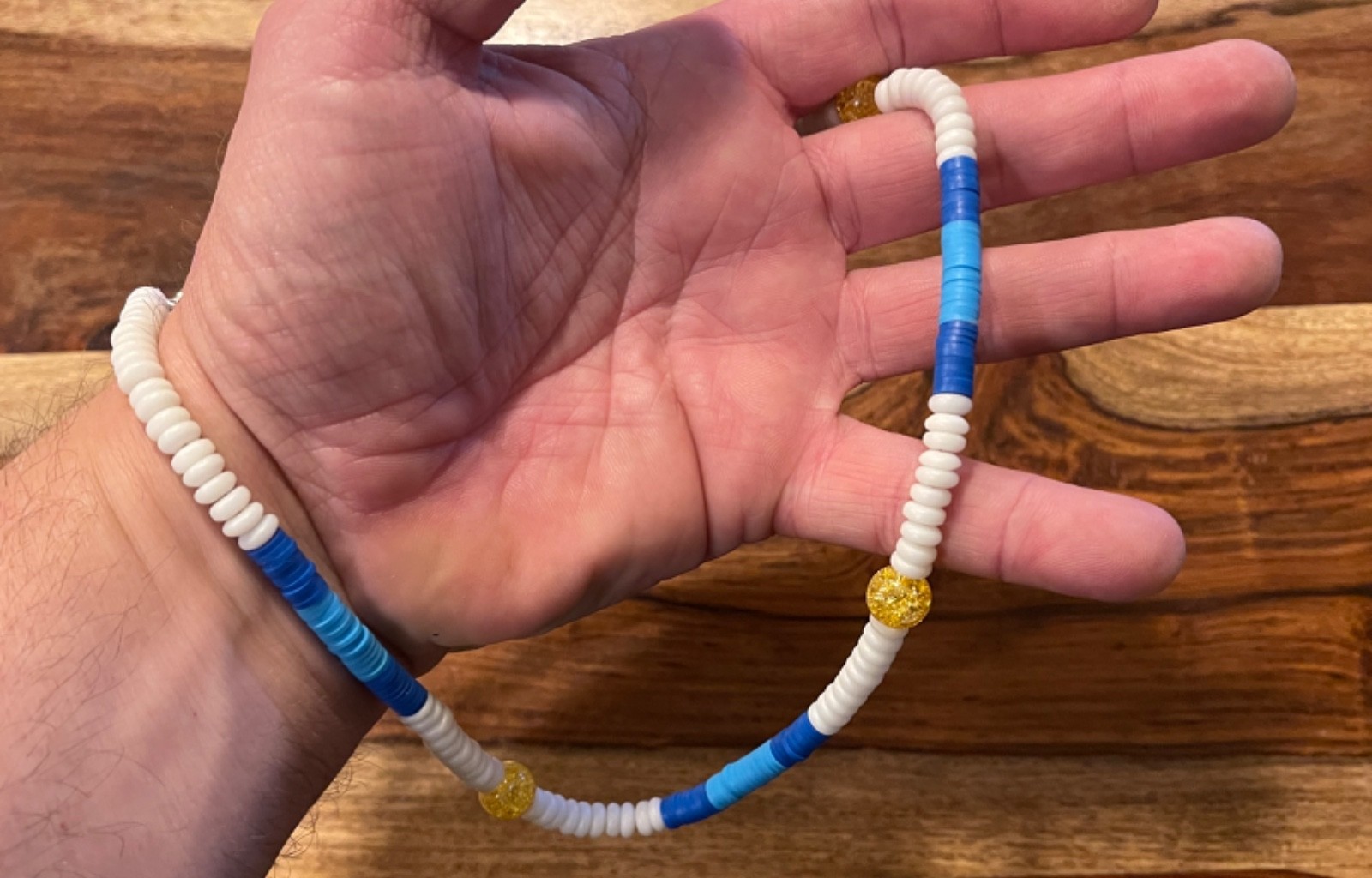 19 1/2″ TAMPA BAY RAYS INSPIRED NECKLACE – LUCKY FOXMAN BEADS, MOJO JEWELRY