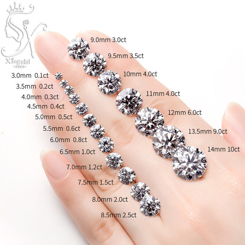 2mm-10mm D Color Moissanite Loose Stone Round Flat Bottom Rose Cut VVS1 For Ring